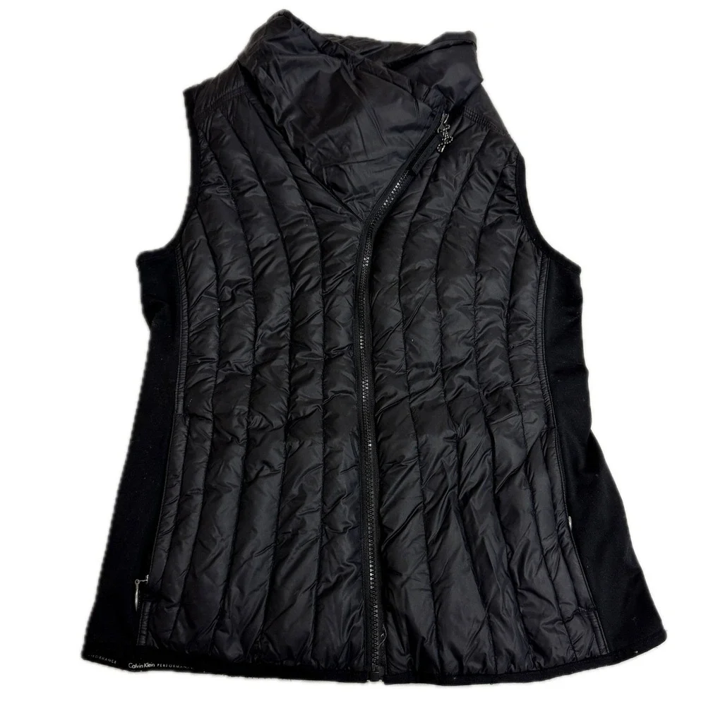 Calvin Klein Performance Vest Women Small Black Puffer‎ Gorpcore Athleisure